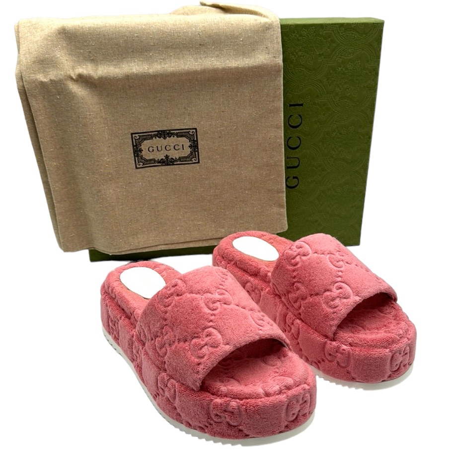 Gucci Gg Sponge Slide Platform Sandals Size 38.5